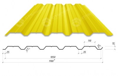 Профнастил HC-35Б RAL 1003